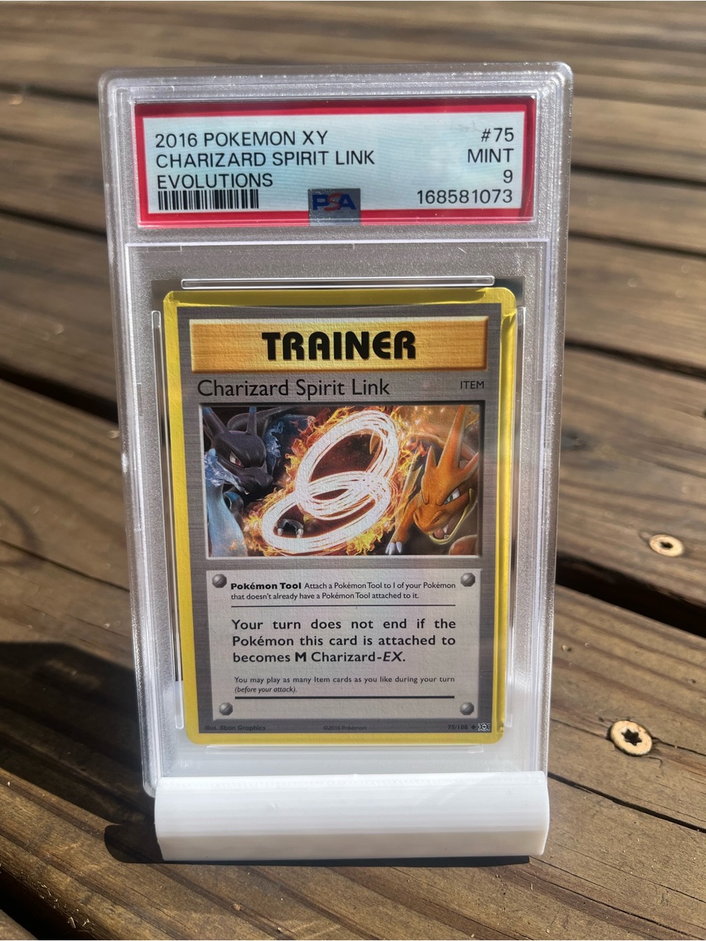 Charizard Spirit Link Trainer Card PSA 9